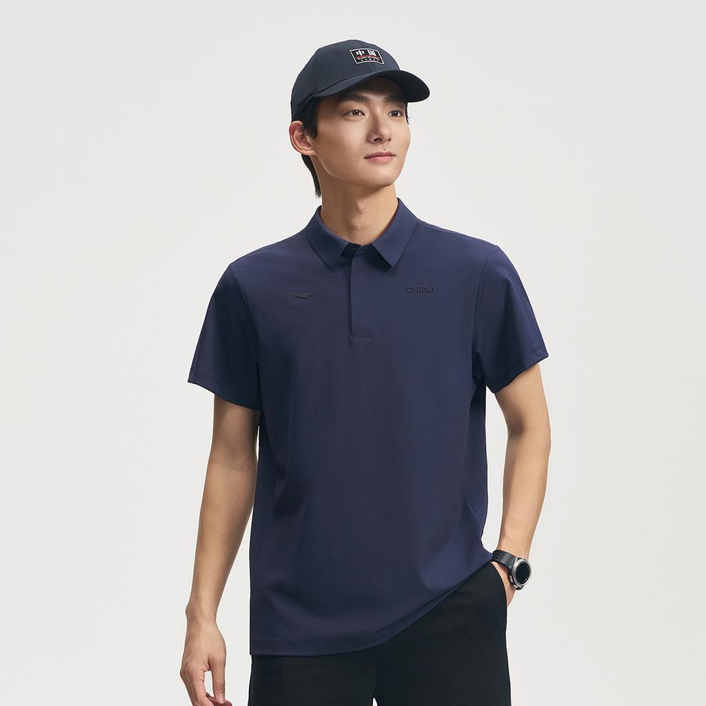 Men's Shirt Li-Ning Li Ning Qingmu Polo Shirt Men's Ink Blue