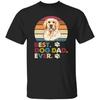 Best Dog Dad Ever T-Shirt Gift Retro Golden Retriever Dog Owner Unisex Tee Black