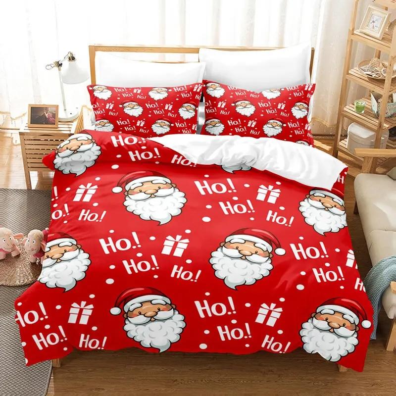 Merry Chrismas Bedding Set Boys Girls Twin Queen Size Duvet Cover Pillowcase Bed Kids Adult Fashion Home Textileextile