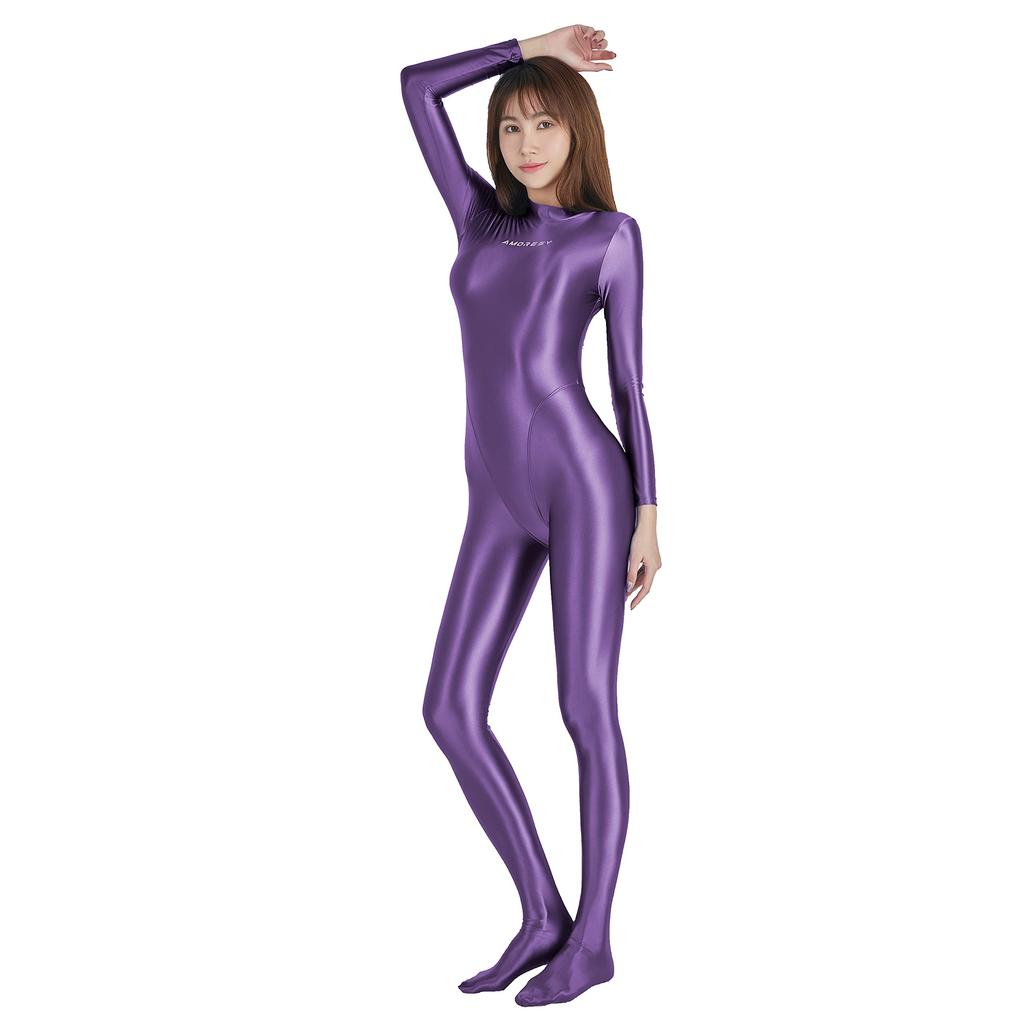 is a diving suit for Also nylon swimsuits with legs [AMORESY] shiny, full-body skin-on-skin competitions. available (purple, L).