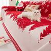 Christmas Style Couch Covers for Sofas Living Room New Year Decoration Chenille Red Throw Blanket Winter Universal Slipcovers
