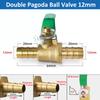 Brass Ball Valve 3/8'' 1/4'' 1/2" Male To Female Thread Connector Joint Copper Pipe Fitting Coupler Adapter 8/10/12mm Hose Barb