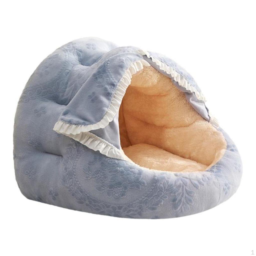 Dog Bed, Warm Covered Pet House, Removable and Cleanable, Indoor Comfort Green Monster 40x32cm