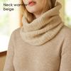 Women 100% Cashmere Tube Scarf Cable Knit Neck Warmer Ring Double Faced Thick Cap Reversible Knitted Beanies Winter 2-Pcs Set