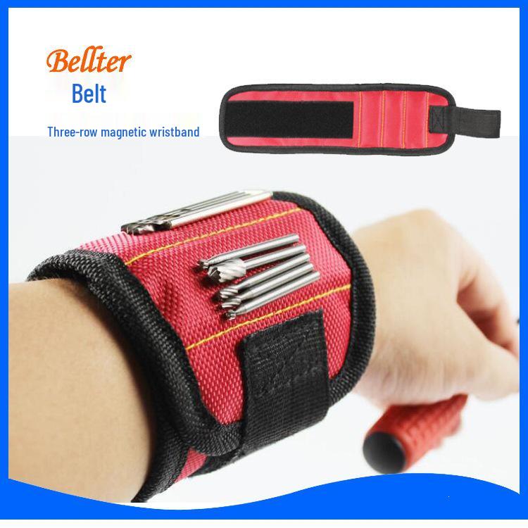 Triple-Row Magnetic Tool Wristband for Scissors & 1680D Repair Storage