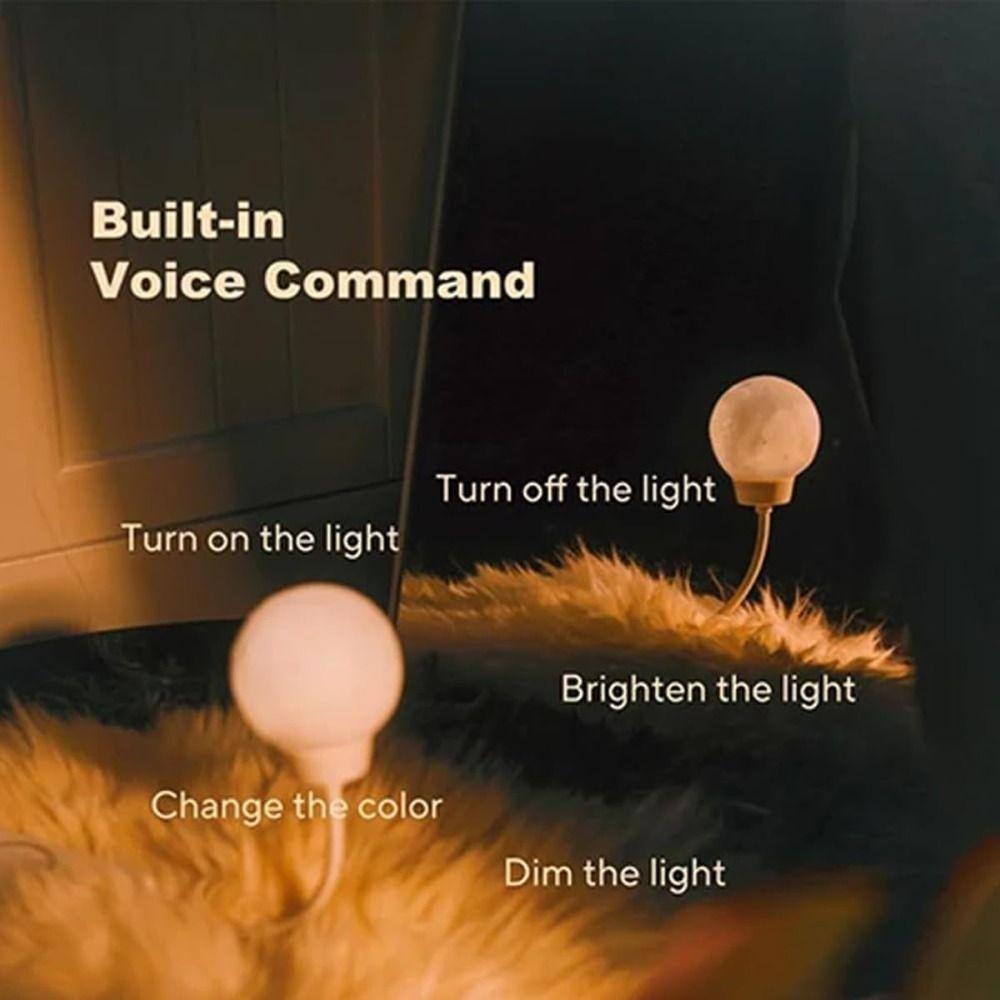 3 Lighting Modes Smart Moon Lamp Voice Control Bedside Lamp Fashion USB Energy-Saving Lamp