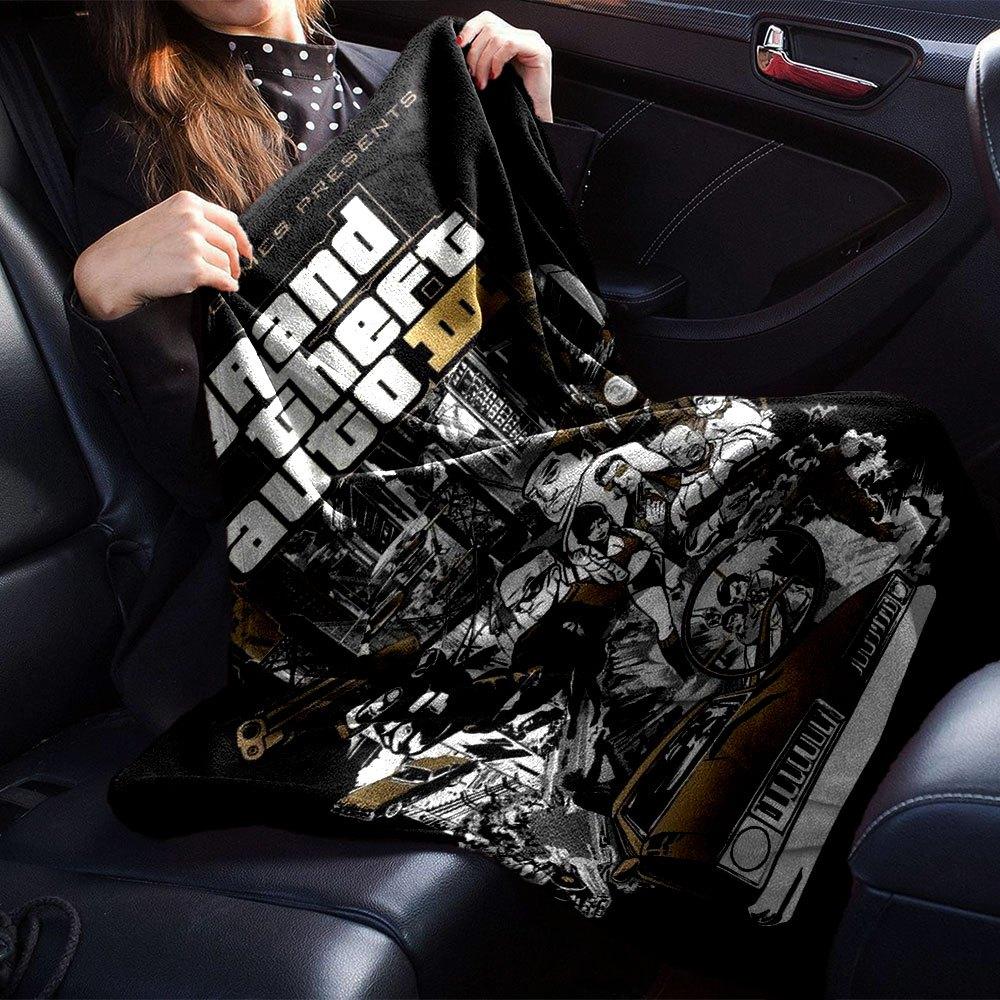 1pc Grand Theft Auto Soft Flannel Blanket with Designer Print A Cozy Blanket for All Seasons, Perfect for the Couch, Bed, Office