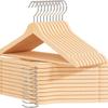 Natural Wood Non-Slip Clothes Hangers with 360° Rotating Hook, Pack of 20 - Free Shipping