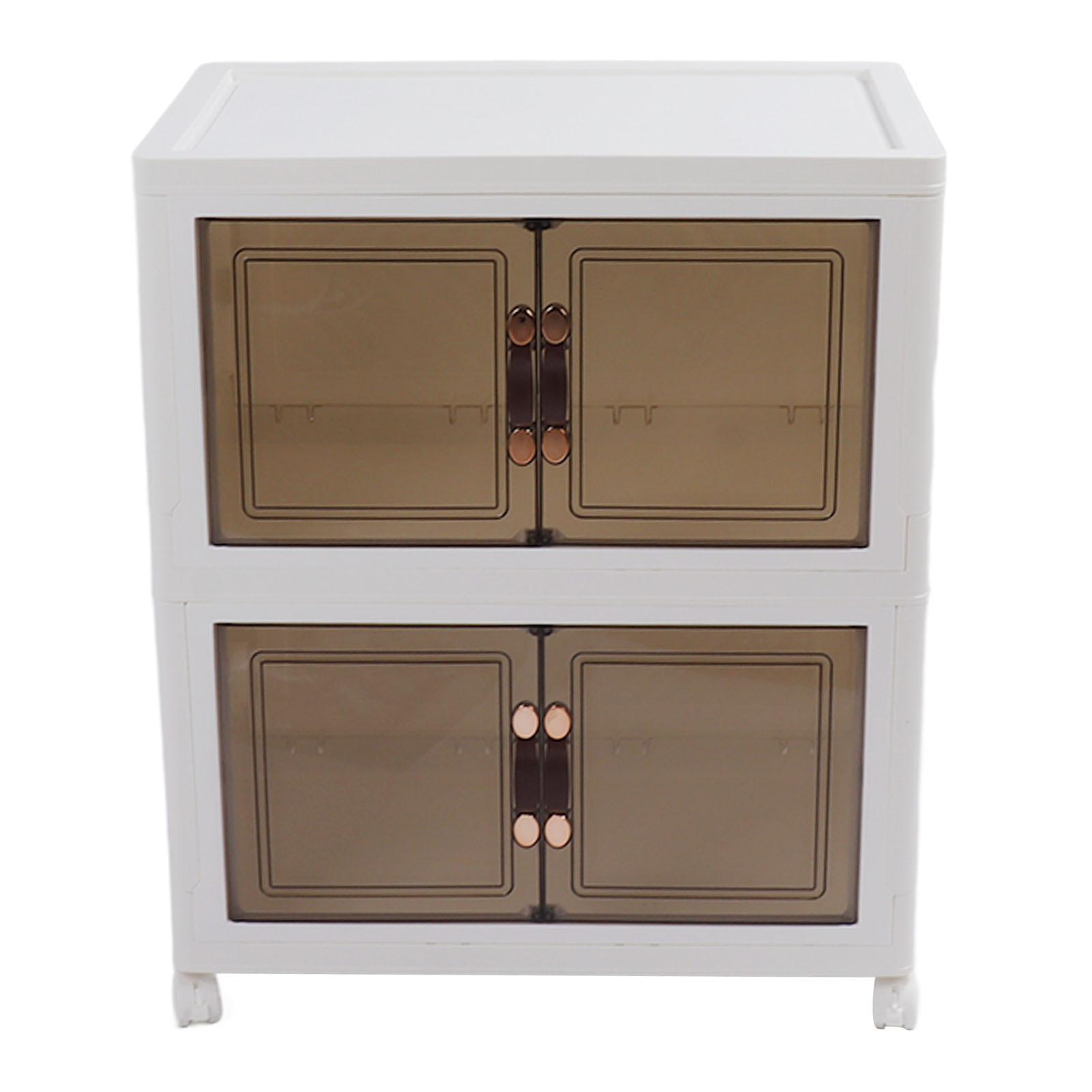 Складные штабелируемые контейнеры для хранения пыленепроницаемые складные контейнеры для хранения органайзер с крышками 4 передвижных контейнера 2 Layers 5383₽