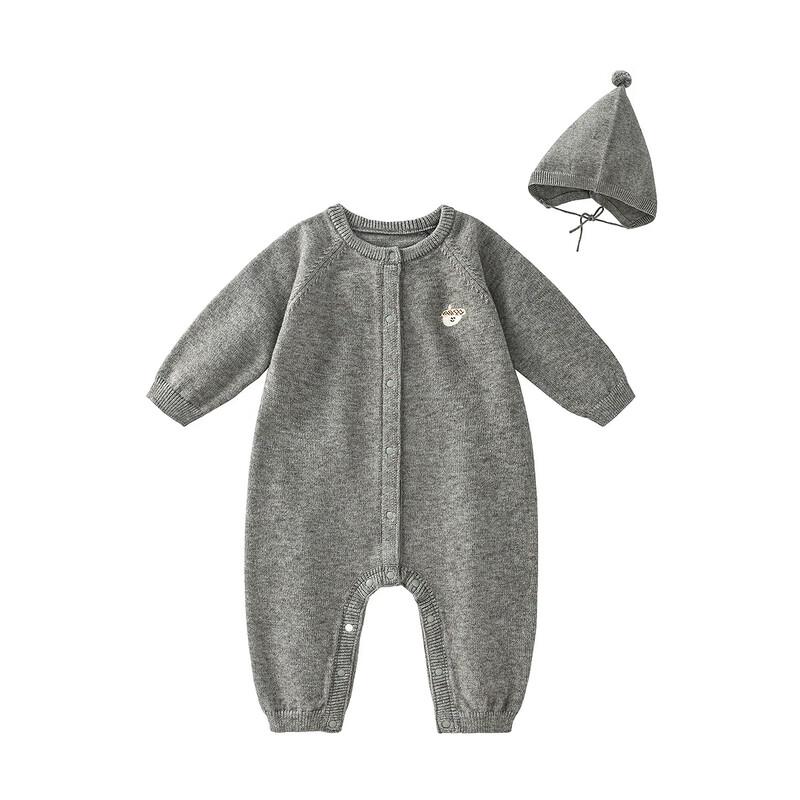 minibala Baby Wool-Blend Hooded Romper