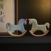 Ceramic Rocking Horse Cute Tea Pet Funny Desk Decor Home Office Bookshelf Figurine Creative Housewarming Gift