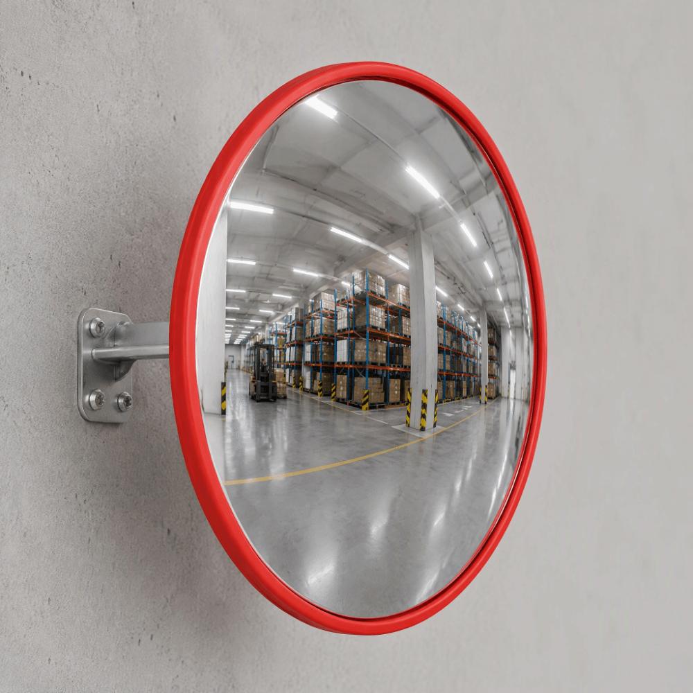 Hemispherical Convex Safety Mirror Red Coating Traffic Safety Mirror Corners