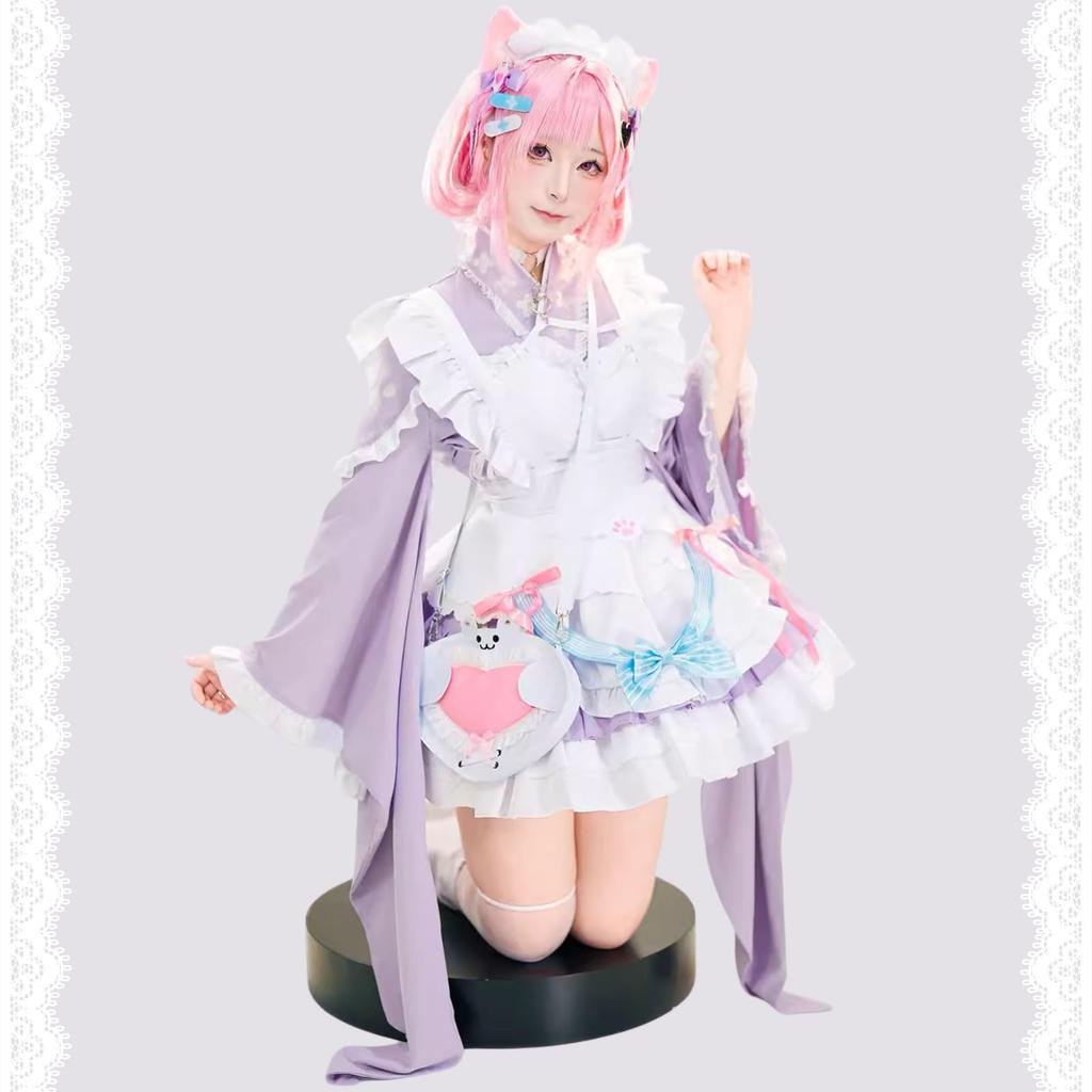 Sakuna Yuuki Cosplay VTuber Dress Maid [milky time] One-Piece Women's Japanese-Style