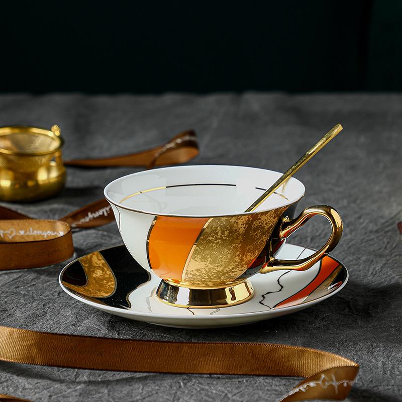 Retro Ceramic Coffee Cup, High-End Niche Light Luxury, High-End Exquisite Bone China Afternoon Tea Tea Set