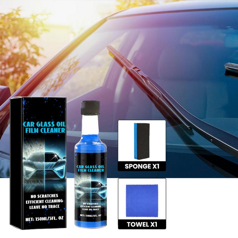 Quick Glass Oil Film Removal Car Glass Oil Film Cleaner 150ml Auto Cleaning Agent With Cloth And Sponge Car Accessories