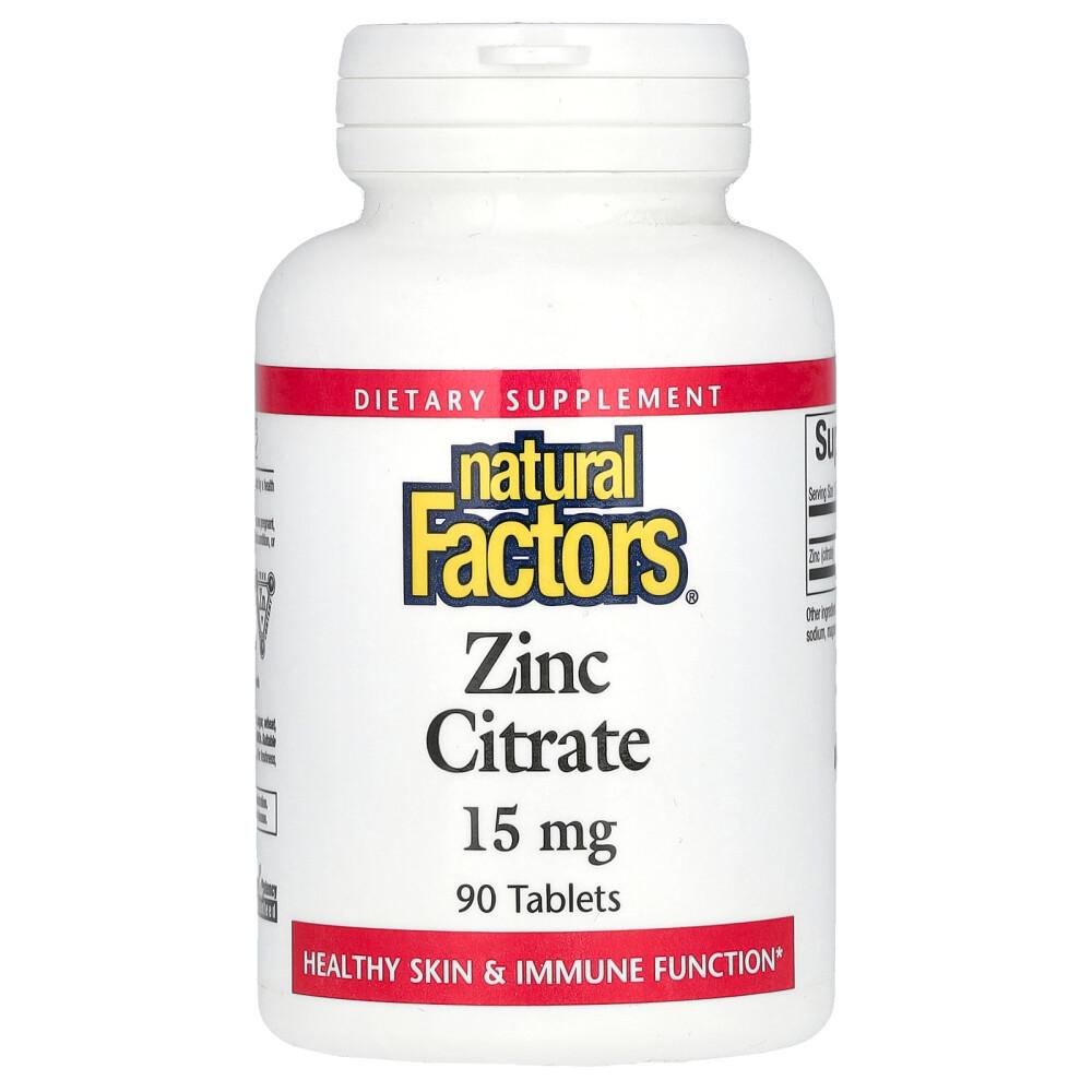 Natural Factors Zinc Citrate 15mg, 90 Tablets - 2 Pack