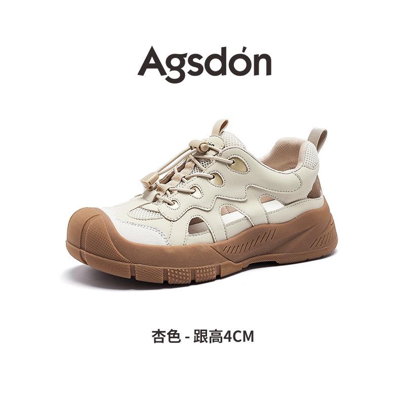 Augustine platform hollow sports sandals women's 2025 new summer ugly cute big head mesh casual dad shoes