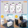 65W Multi-Port Travel Charger: 2C+3A, EU/US/UK Standards, 38W Fast Charge