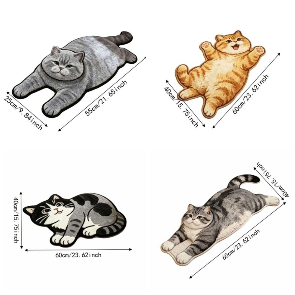 Anti-fouling Cat-Shaped Area Rug Non-Slip Cartoon Carpet Soft Home Decor Carpet  Bedrooms