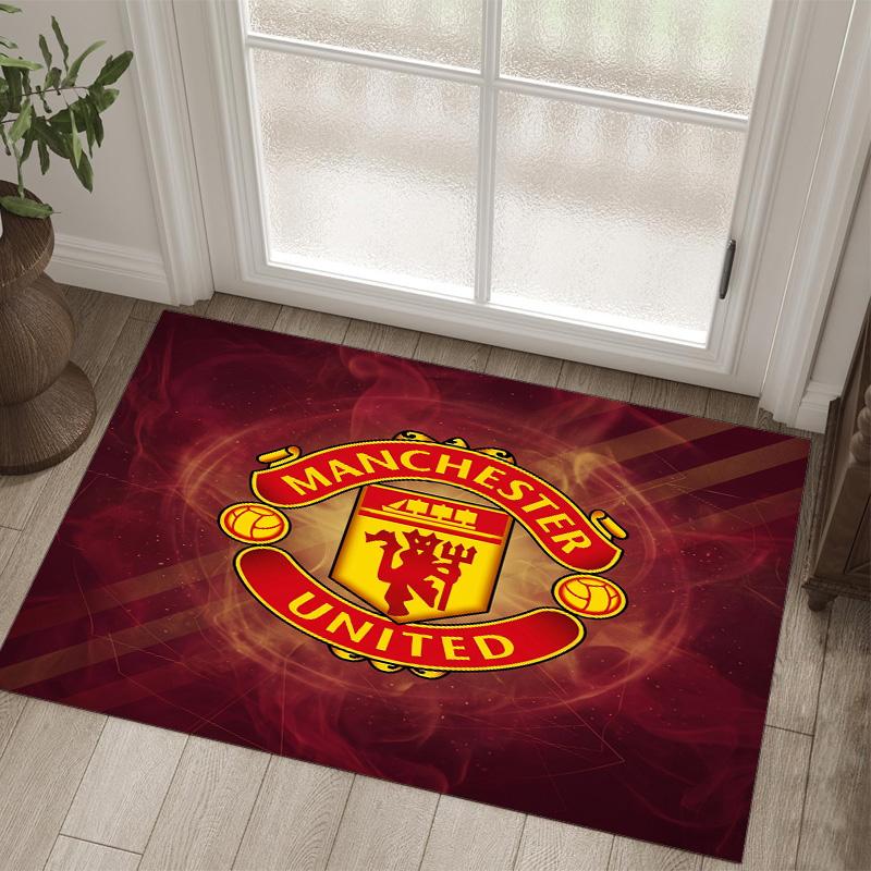 Manchester United Design Crystal Velvet Carpet Cozy Non?Slip Printed Rug For Bedroom Living Room Entrance