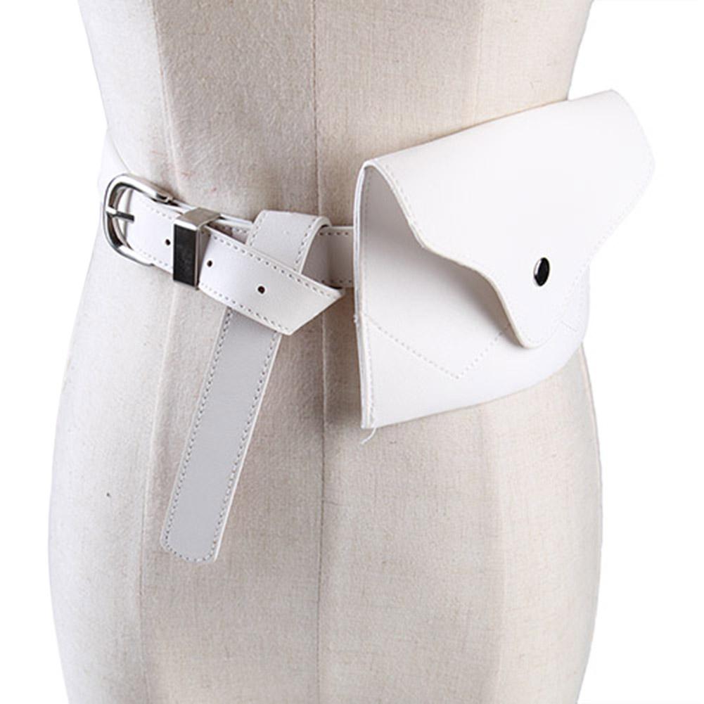 Women Simple Fashion Adjustable Belt Elegant All-match Pin Buckle Waistband with A Mini Bag