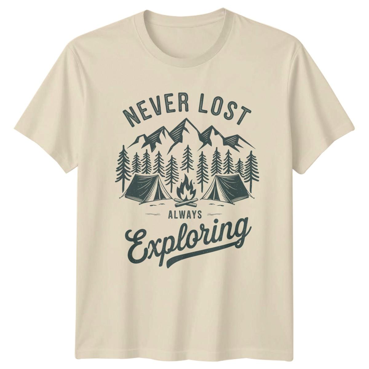 Never Lost Always Exploring T-Shirt Camping Gift For Him And Her S
