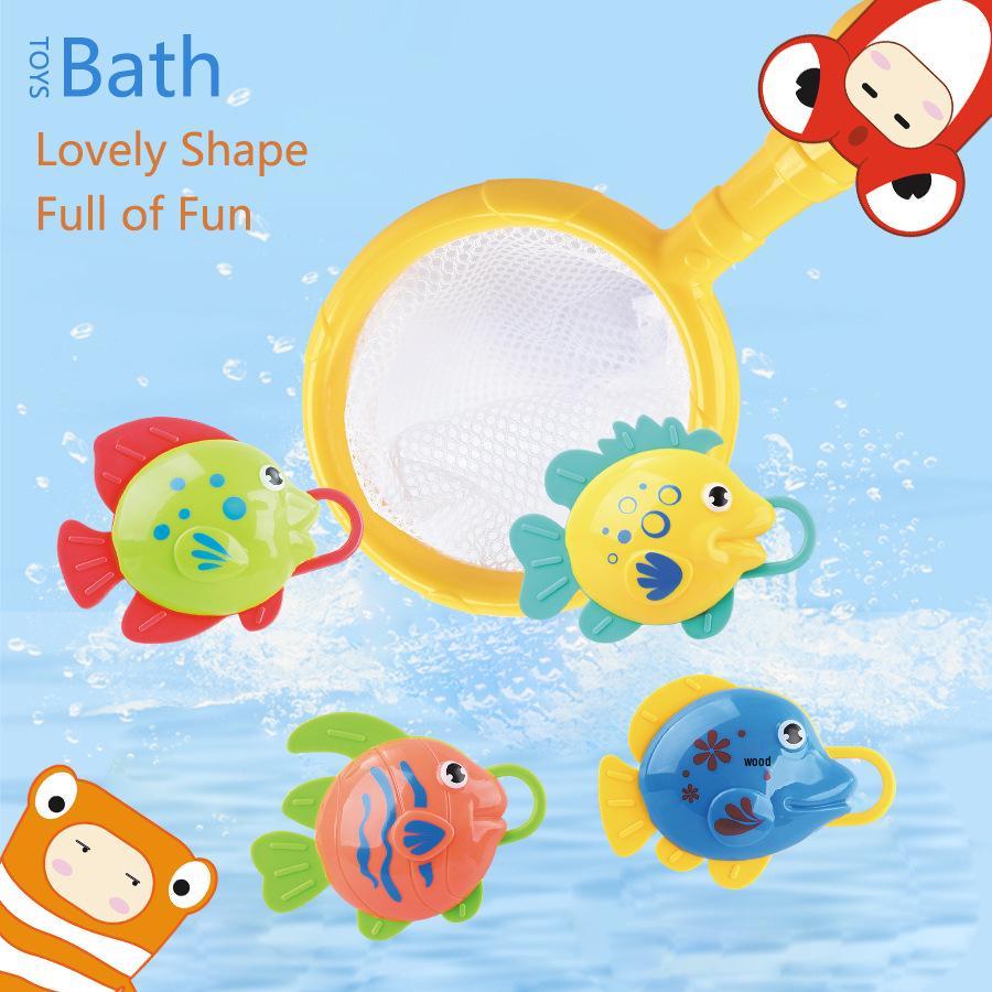 

Baby Bath Toy Set: Fish Scoop Net & Water Spray for Infants, Boys & Girls