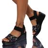 Summer new wedge heel sandals women's sequins high heel platform fashion muffin bohemian
