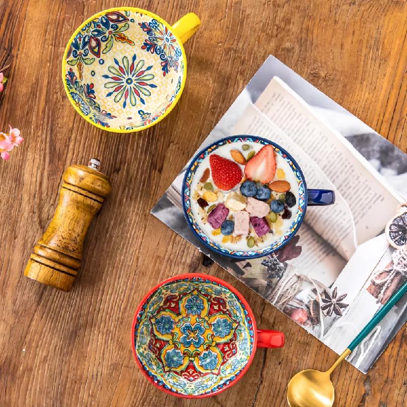 Bohemian Morning Tea Mug, 13.5 oz Ceramic Coffee Mug for Family Colleagues Teachers Wives Husbands Sisters Brothers Funny