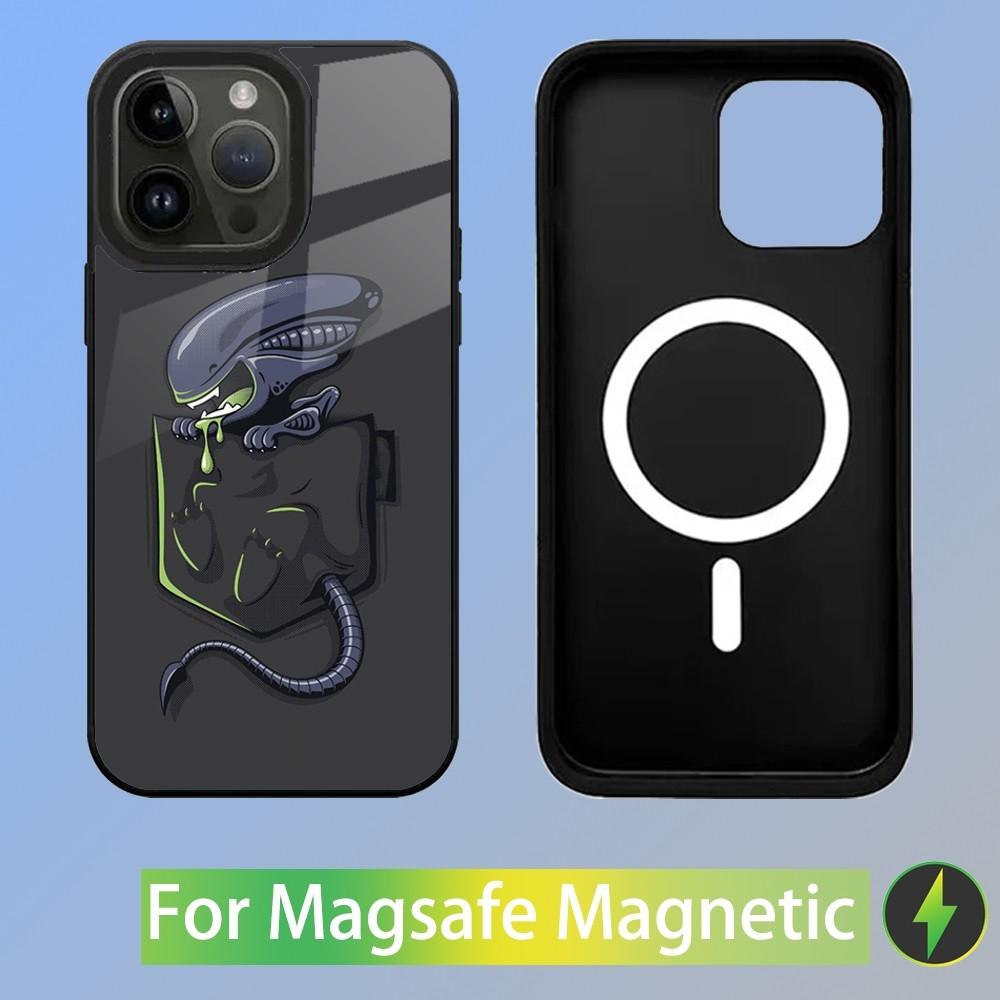 Movie A-Alien X-Xenomorph Phone Case For iPhone 15,14,13,12,11,Plus,Pro,Max Mini Magsafe Magnetic Wireless Charging