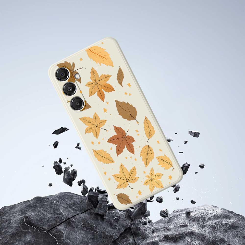 For Samsung Galaxy A16 5G/4G Case Maple Leaves Pattern Printing Straight Edge TPU Phone Back Cover