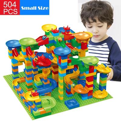 Course de billes Parcours Bloc Petite Taille Blocs de Construction Labyrinthe Balle Entonnoir Toboggan Blocs DIY Créatif Assembler Briques Jouets pour Enfants Cadeau
