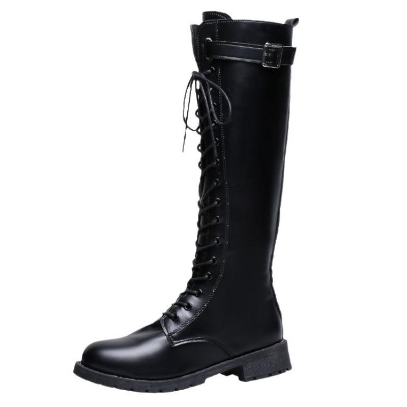 Dlouhé boty pro ženy Nový podzimní a zimní vzhled Štíhlé a vysoké boty s tlustou podrážkou