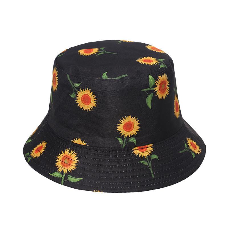 Unisex Flower Smiley Face Print Fisherman Cap Sun Hat New Summer Style