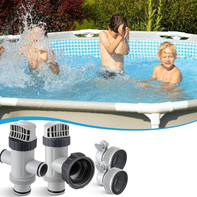 Split Hose Plunger Valves Set with Adapters Suitable for Pool Pump Systems Water Flow Control and Leak Prevention