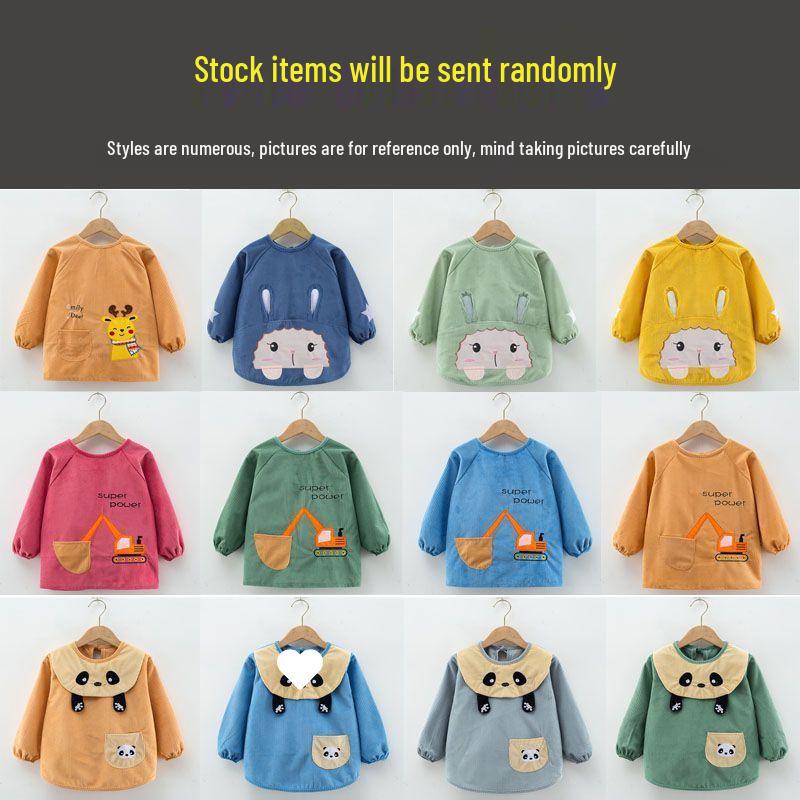 

Children’s Waterproof Long-Sleeve Smock: Autumn/Winter Apron and Bib for 3-5-Year-Olds - Stain-Resistant, Fashionable Kindergarten Outerwear. 120 (For 103-112cm)