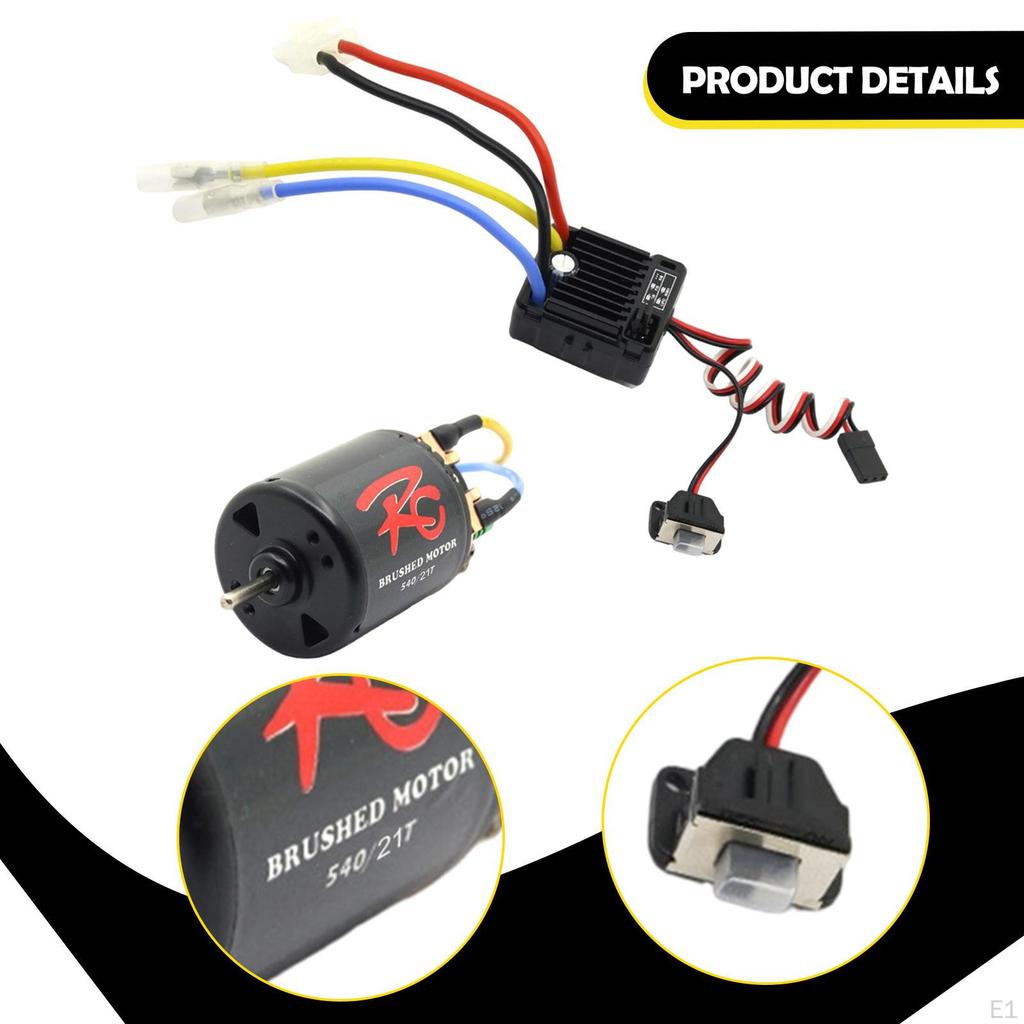 540 Brush Motor Kit, High Current Car Parts, Direct Replacement for: 10 RC Crawler