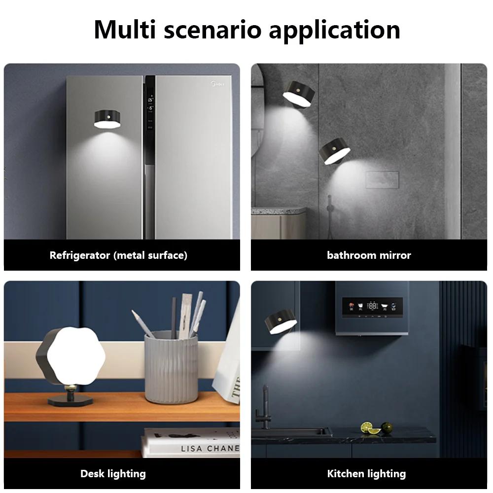 LED Wall Lamp Night Light Touch Sensing Switch 3color in 1 Lamp USB Rechargeable LED for Kitchen Bedroom Wireless Remote Control