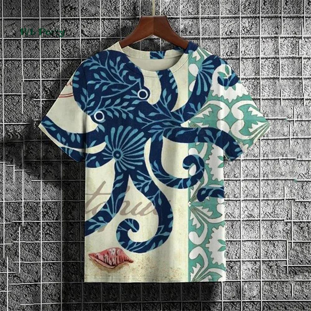 

Летняя футболка с круглым вырезом, 3D-принтом в стиле японского укиё-э, модная, повседневная, с коротким рукавом, мужская XS