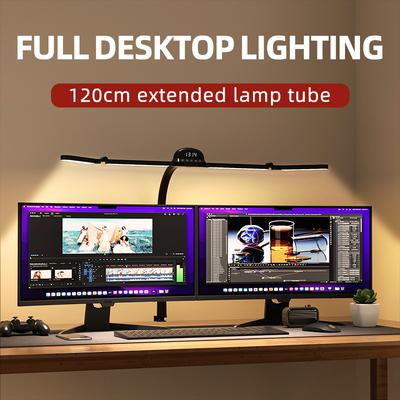 LED Stolní lampa s plným spektrem šetrná k očím 24W Ultra jasná RGB stmívatelná Lampa pro počítačový monitor Flexibilní husí krk 4-hlavá stolní lampa