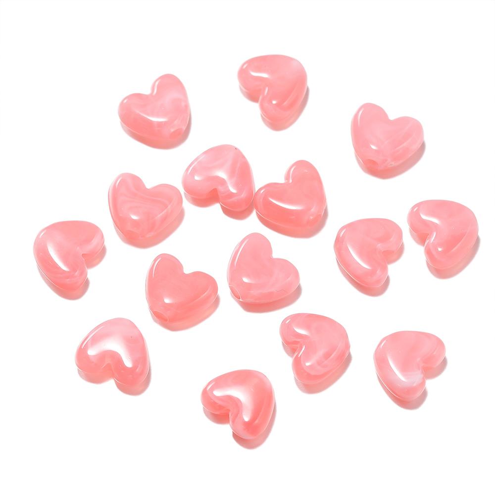 

50pcs 8mm Acrylic Heart Bead Imitation Stone Spacer Beads for DIY Bracelet Necklace Earring Jewelry Making Accessories розовый