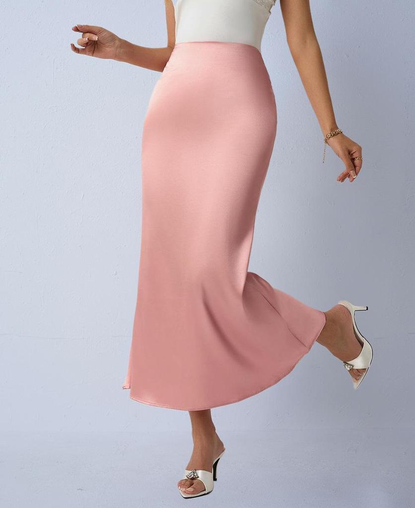 Autumn Satin Slim Fit Fishtail Midi Skirt for Women