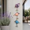 Baizihuahu 3 Stück Holzvögel Wandkunst Dekor, Antike Vogel-Hängefiguren, Lustige Langbein-Skulptur, Boho Bauernhaus Dekorationen für den Außenbereich Garten