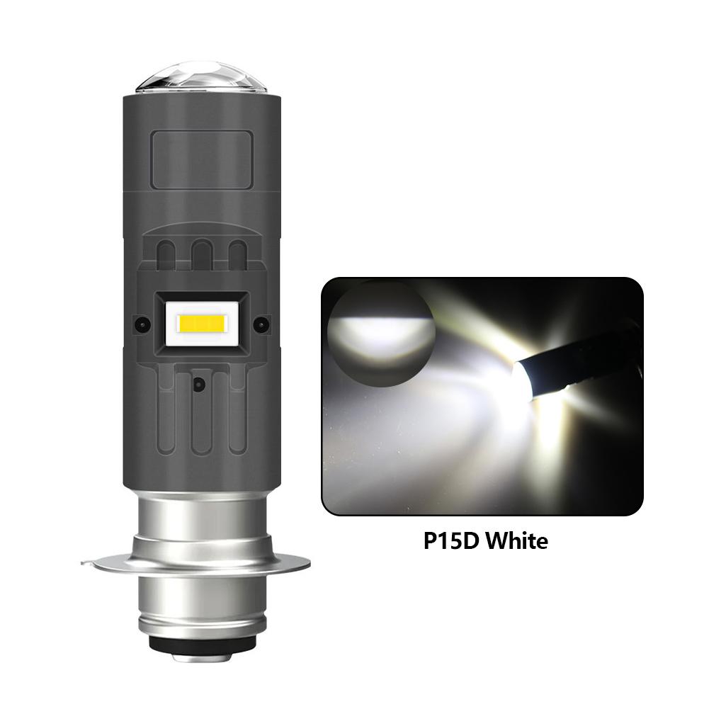 6000Lumen P15D H4 Motorcycle LED Spot Light Aluminum Alloy Lens Headlight Scooter Motorbike Bulb Dual Color DRL Hi/Lo Beam Light