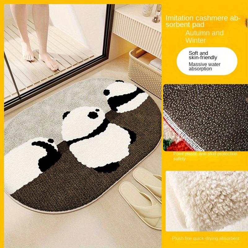 Cute Panda Carpet Absorbent Bathroom Doormat Toilet Carpet Soft  Rug For Bedroom Living Room Floor Mat Welcome Mat Home D