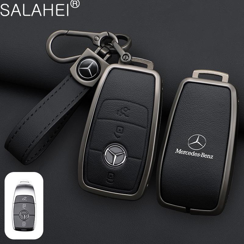 CRX1 Leather Car Key Case Cover Keychain For Mercedes Benz W205 W213 X253 W222 W206 W223 X254 EQE EQS A C E S GLC EQ Series 2015-2026