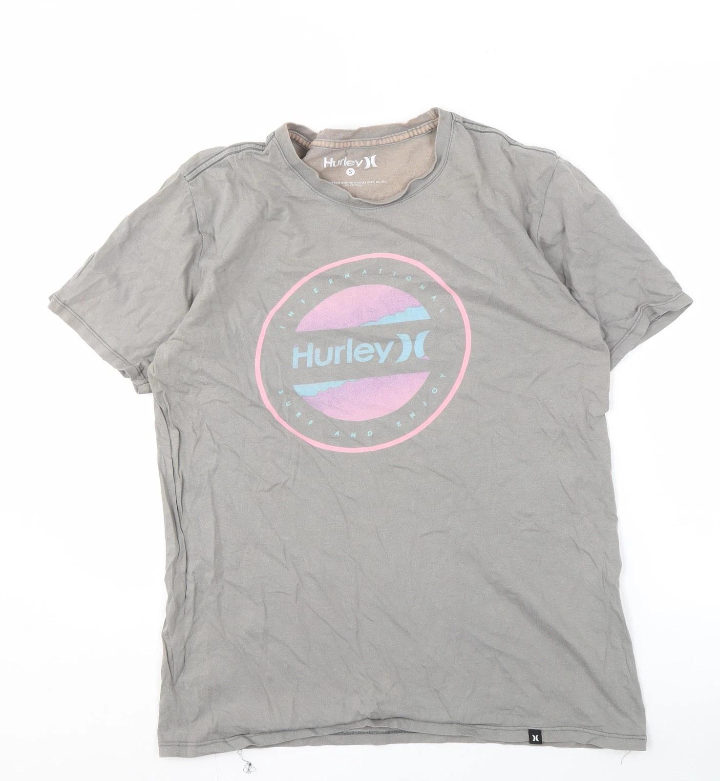Hurley Men s Grey Graphic Print T-Shirt S S