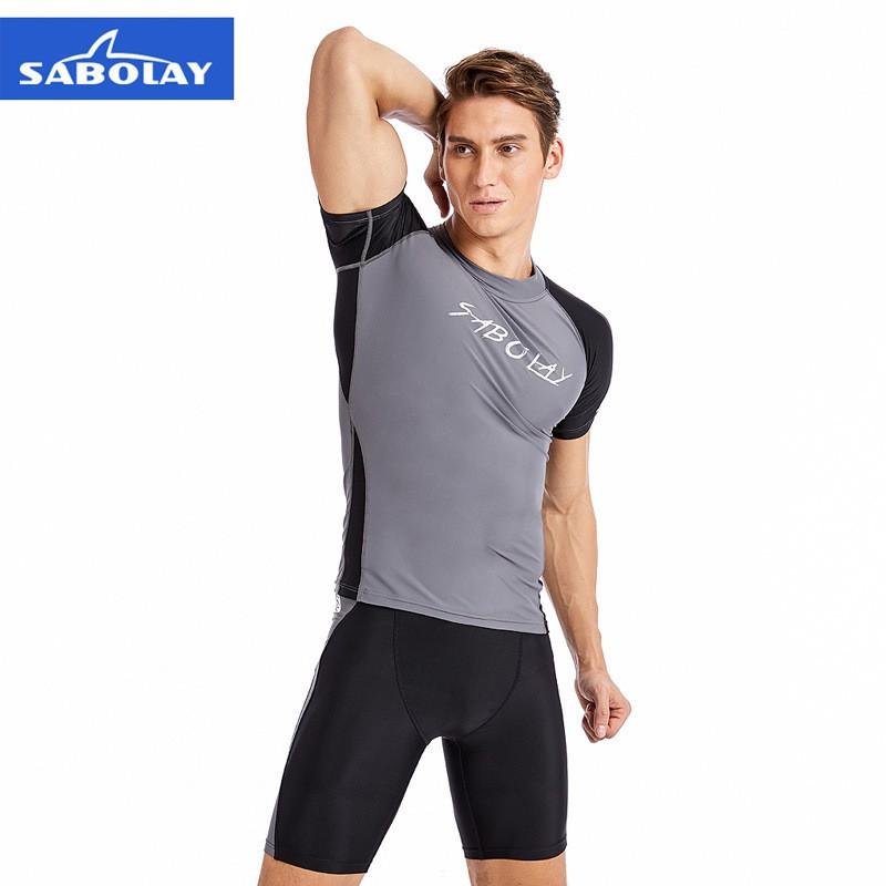 Mens Short Sleeve Quick-Dry Separated Wetsuit Snorkeling Diving Swimming Water Sports Outdoor Activity