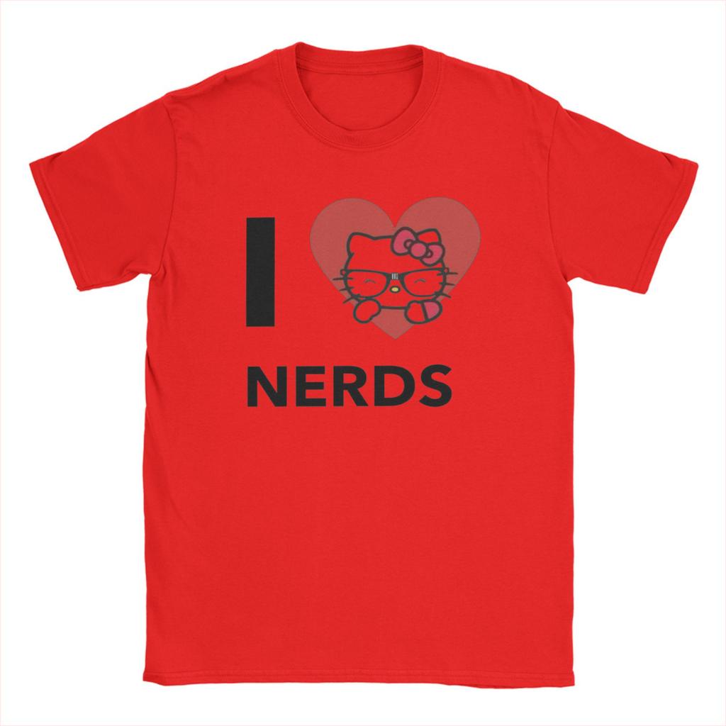 Men's I LOVE NERDS T-Shirts Cotton Tees Summer Vintage Short Sleeve T Shirt O Neck Popular Pattern Tee Shirt New Arrival