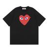 Japanese trendy brand heart-print short-sleeve T-shirt, unisex loose couple's summer casual daily versatile top